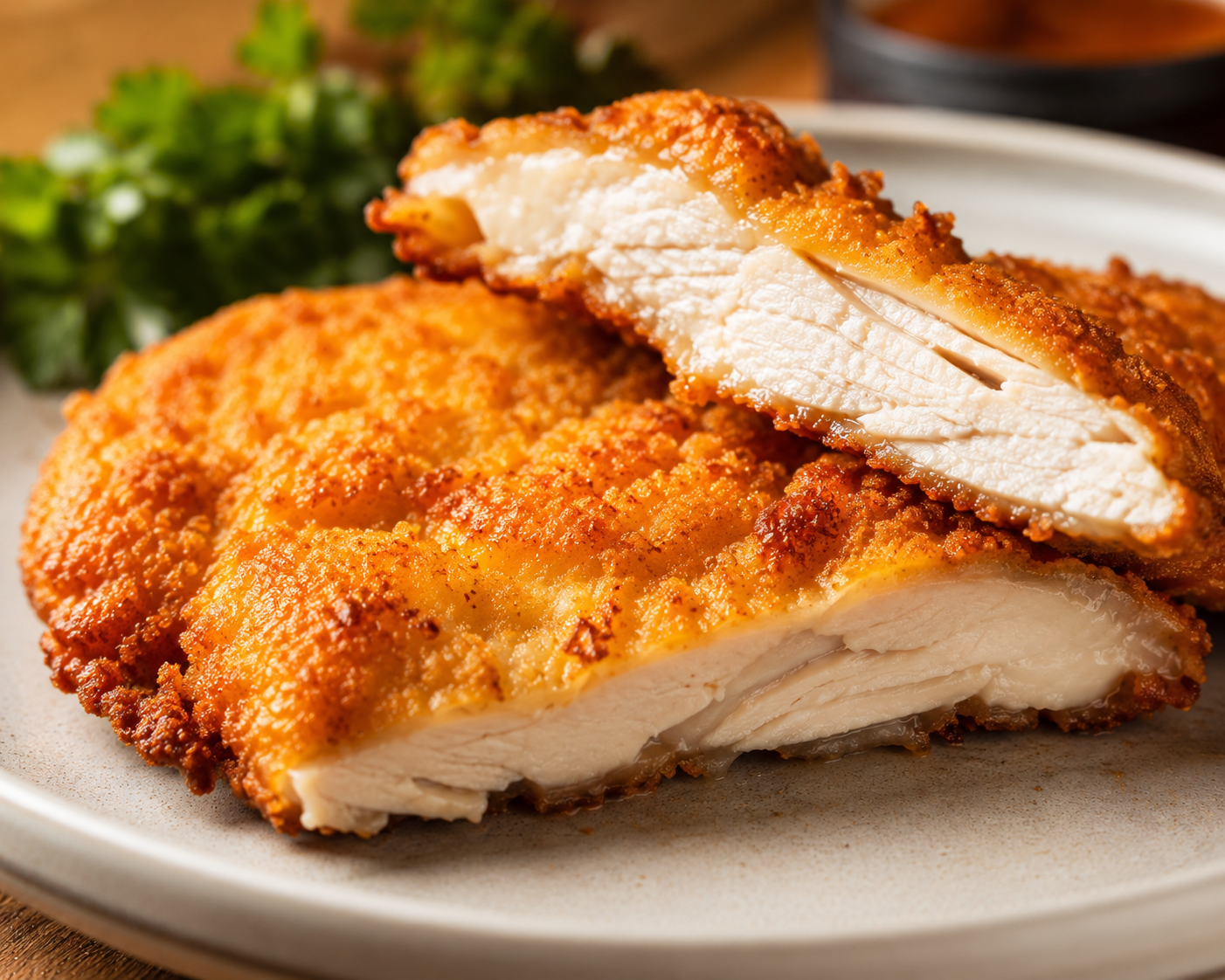 Filé de frango empanado com creme de milho, prato assinatura do Galettu's